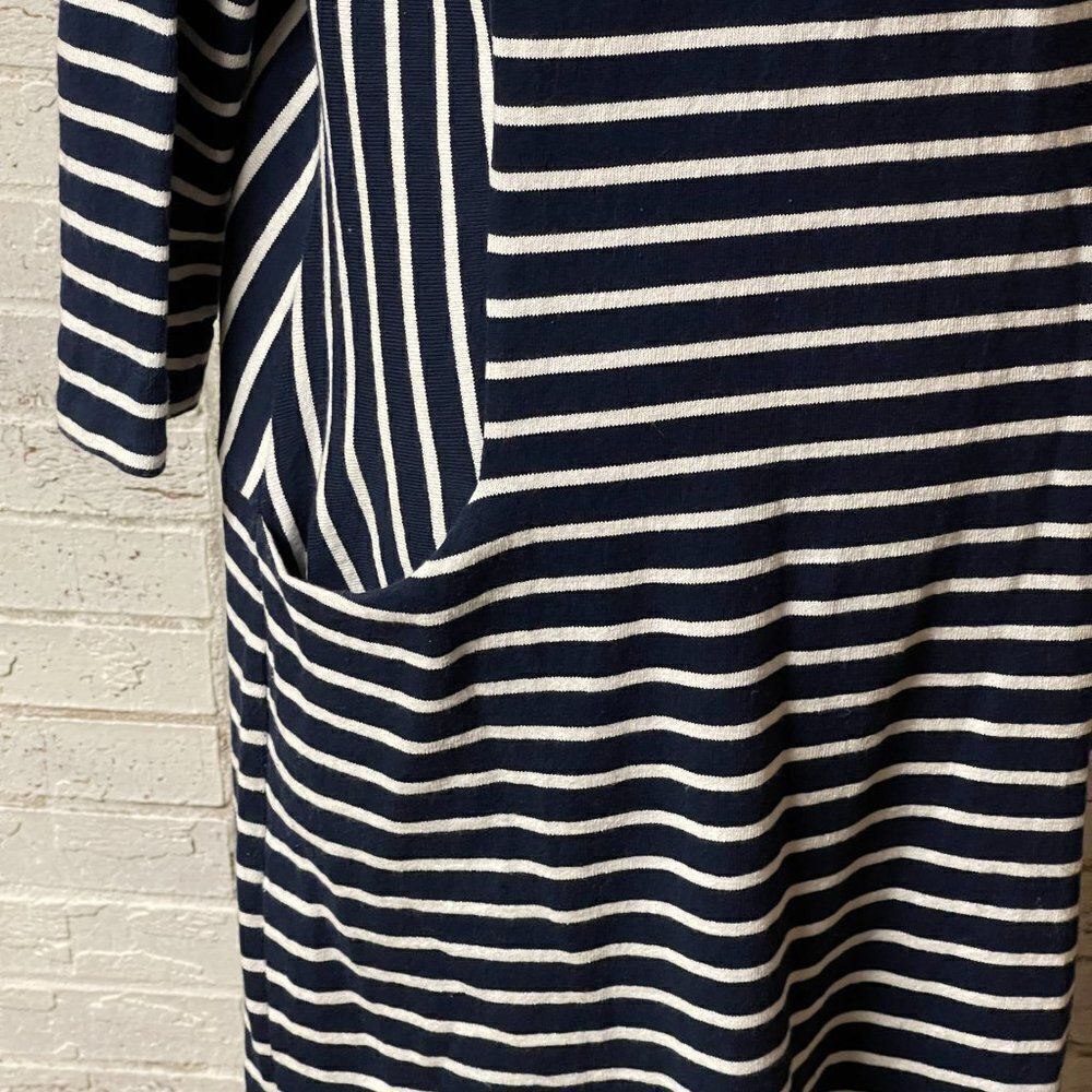Joules Brittany Blue White Cotton Striped Dress 8 - Picture 4 of 12